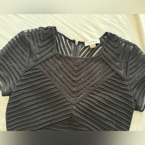 MINT CONDITION CALVIN KLEIN BLACK COLUMN BODYCON EVENING GOWN SZ 4 - Picture 9 of 9